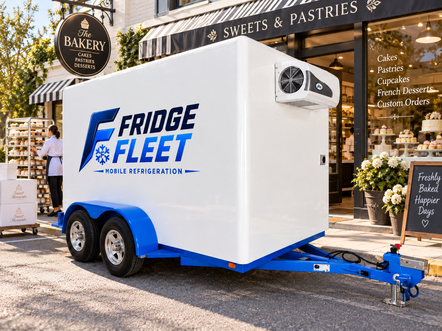 Refrigerated trailer supporting mobile vendors and concessions.